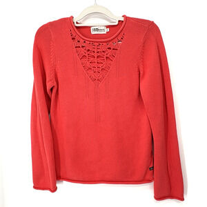 Fisherman Out Of Ireland Sweater She Ladies Medium Donegal Rolled Edge Cotton